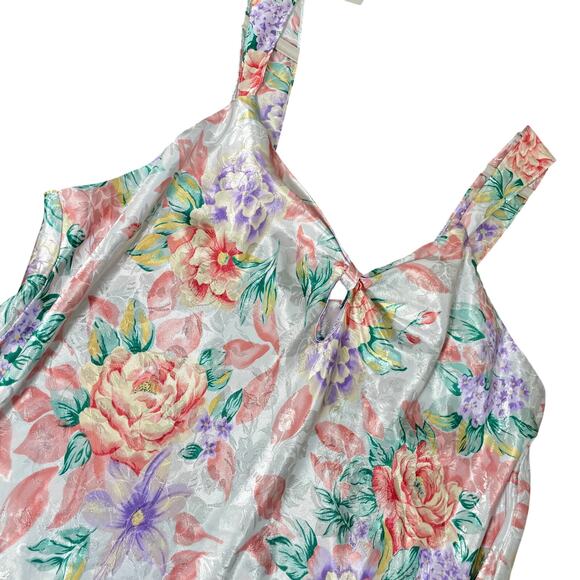 Vintage 90s Women's Satin Floral Nightie Dress 2XL - Picture 3 of 8